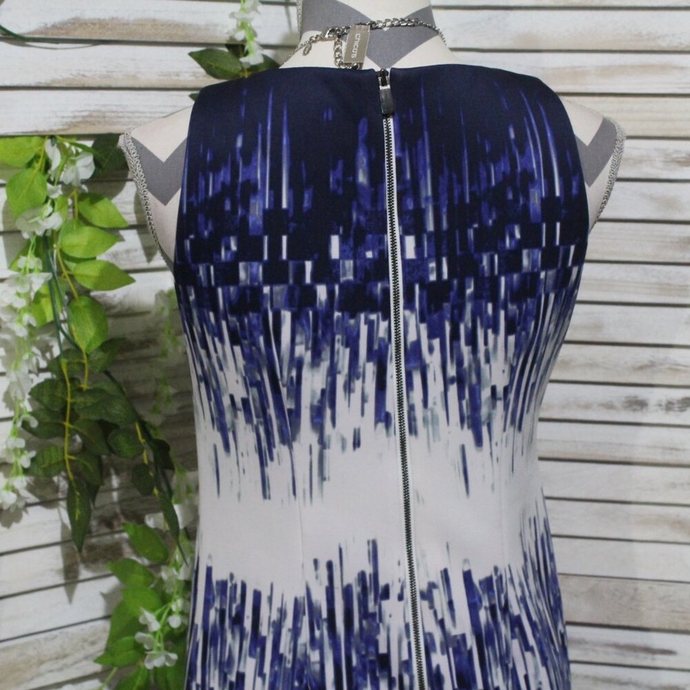 Vince Camuto Blue White Knee Length Sheath Dress (36) - Picture 10 of 16